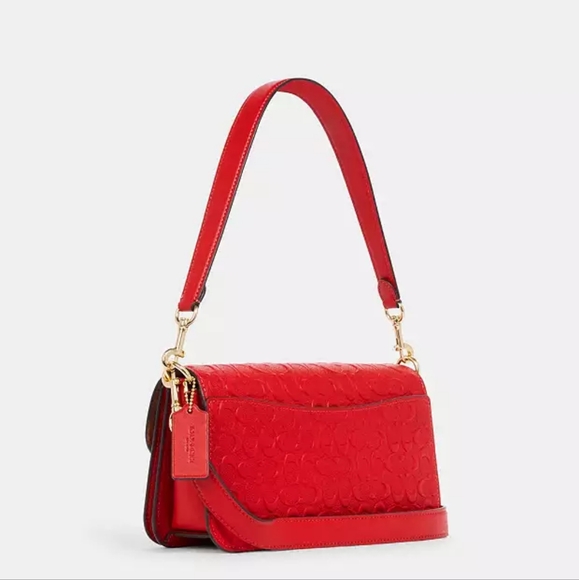 NWT Coach Morgan Shoulder Bag in Signature Leather - Electric Red - Picture 4 of 8